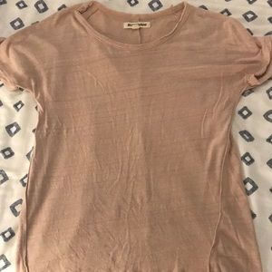 Pink textured silk Madewell T-shirt